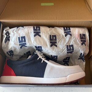 Men's Navy, White, and Red Golf Shoes